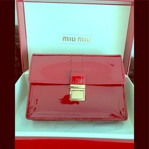 Brand New Miu Miu red clutch